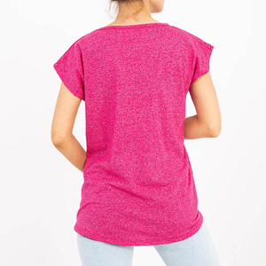 Рожева жіноча футболка з принтом