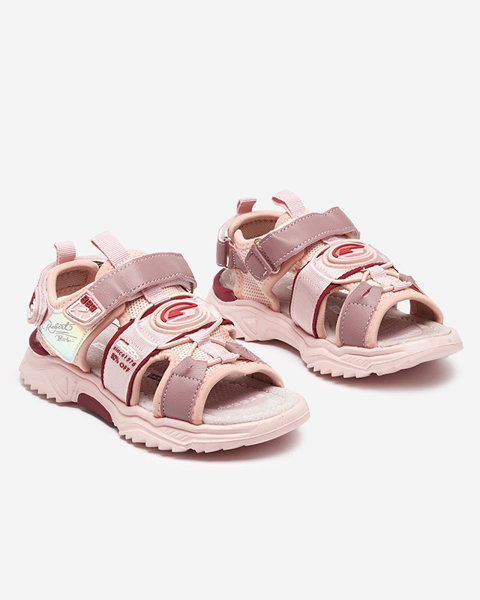 Рожеві босоніжки для дівчат на липучках Roserro- Footwear