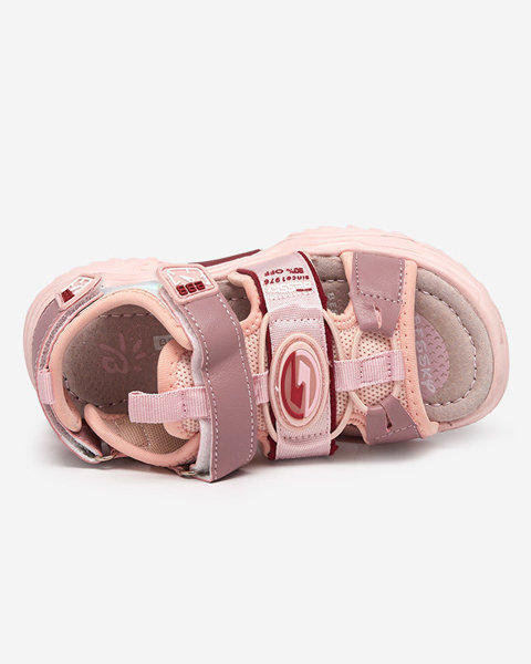 Рожеві босоніжки для дівчат на липучках Roserro- Footwear