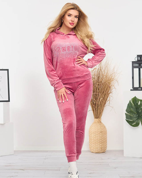 Рожевий жіночий спортивний комплект з паєтками - Одяг