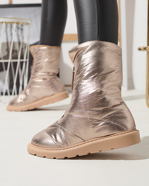 Рожево-золотисті жіночі черевики а-ля снігоступи Tirigga- Footwear