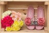 Różowe klapki na platformie z kwiatkami Zariah- Obuwie