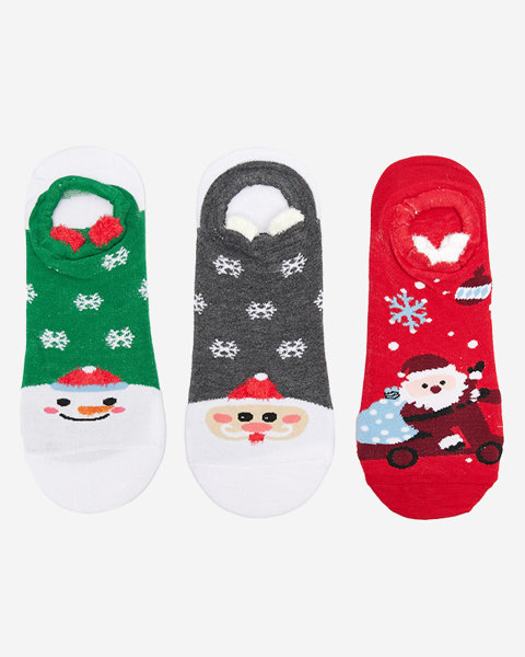 Шкарпетки для ніг кольорові з різдвяним принтом 3/уп - Нижня білизна