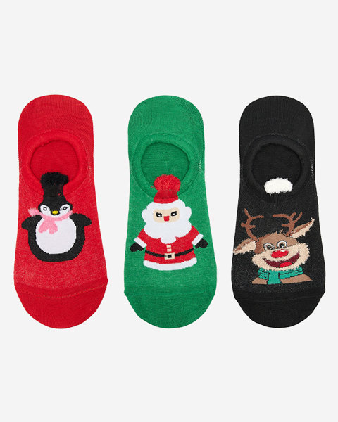 Шкарпетки для ніг кольорові з різдвяним принтом 3/уп - Нижня білизна