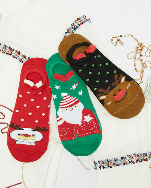 Шкарпетки для ніг жіночі з різдвяним принтом 3/уп - Нижня білизна