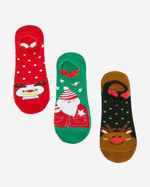 Шкарпетки для ніг жіночі з різдвяним принтом 3/уп - Нижня білизна