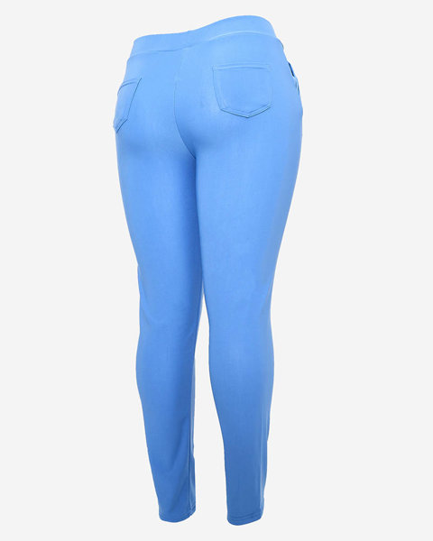 Сині жіночі штани-треггінси PLUS SIZE- Одяг