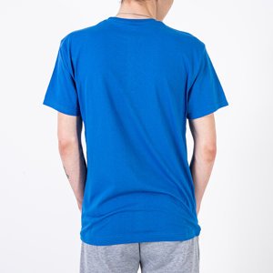 Синя чоловіча футболка з принтом
