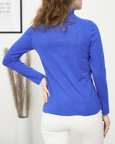 Синій жіночий светр напівводолазка - Одяг
