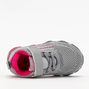 Сірі дитячі кросівки з елементами рожевого кольору Dons