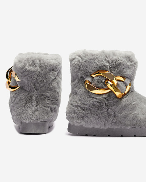 Сірі жіночі снігоступи з хутром Sattopa- Взуття