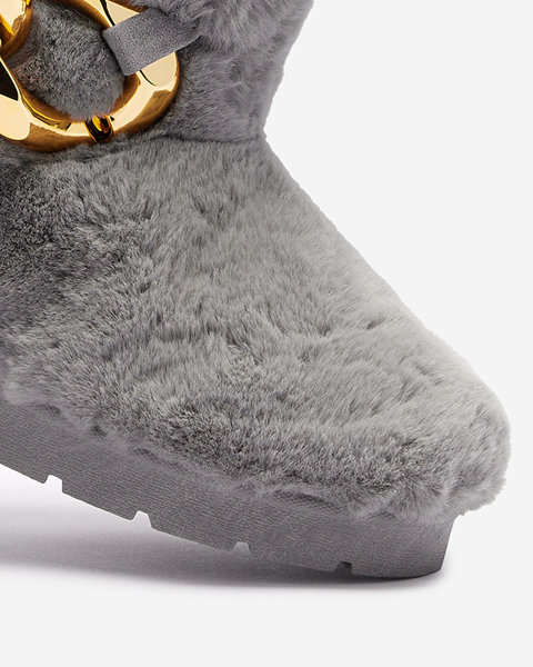 Сірі жіночі снігоступи з хутром Sattopa- Взуття