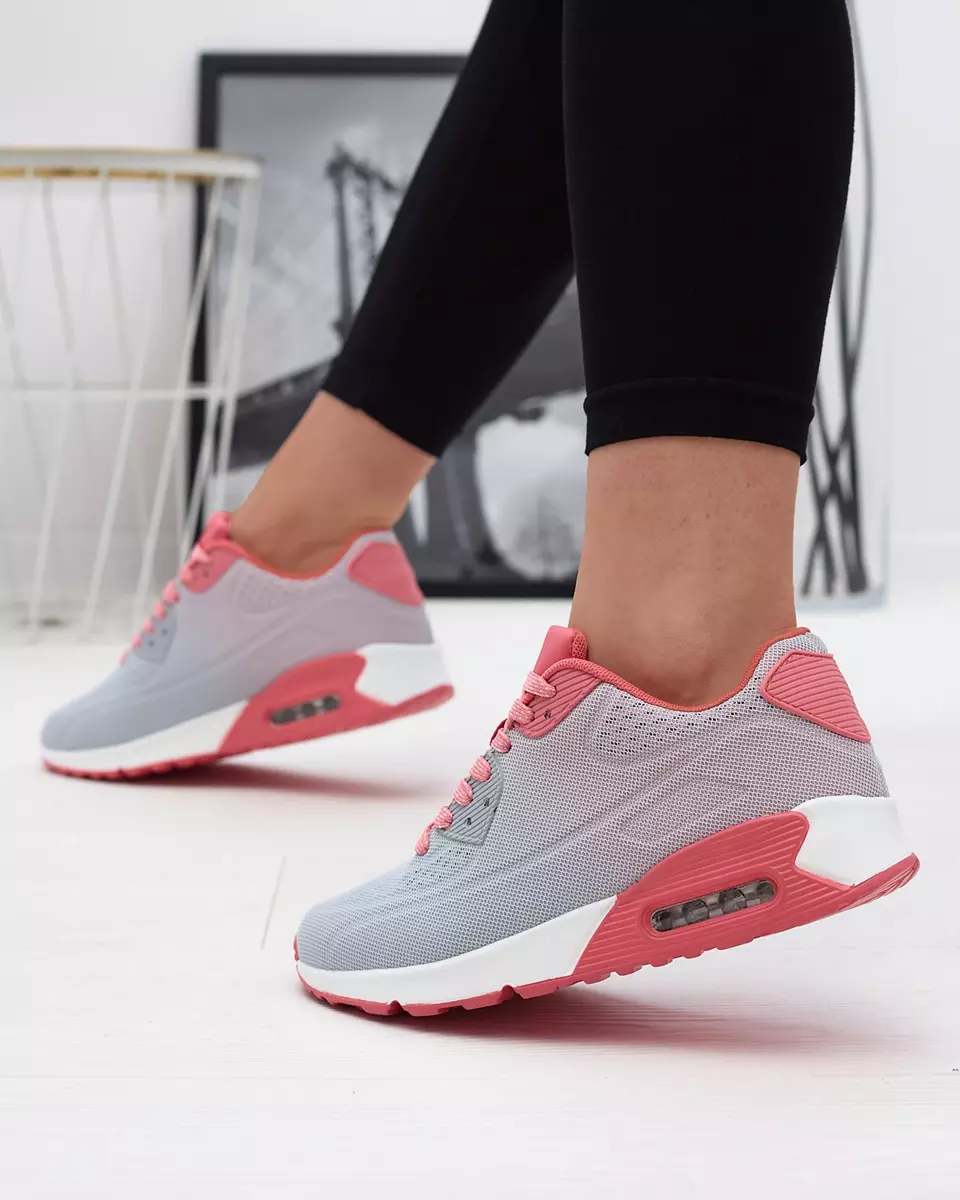 Сірі жіночі спортивні туфлі з кораловими вставками Letera - Взуття