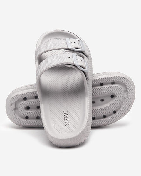 Сірі жіночі тапочки з пряжками Eckos - Взуття