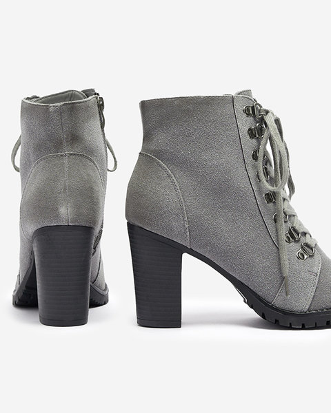 Сірі жіночі високі чоботи на шпильці Fareffi-Footwear