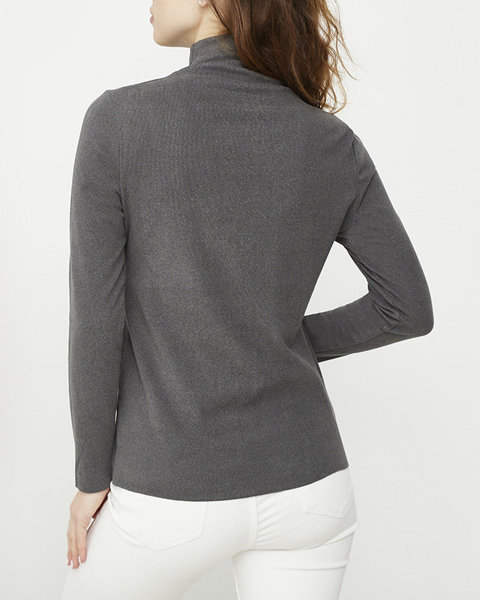 Сірий жіночий светр напівводолазка - Одяг