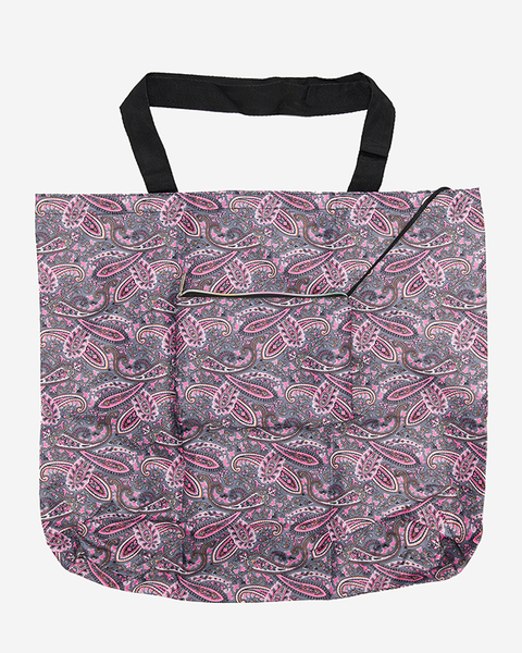 Складна сумка для покупок сіро-рожевого кольору з саше і квітковим візерунком - Аксесуари