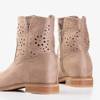 Світло-коричневі ажурні жіночі чоботи a'la cowboy boots Lausenra - Взуття