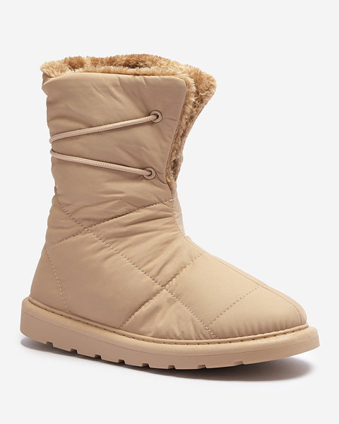 Світло-коричневі жіночі черевики а-ля снігоступи Amirfu- Взуття