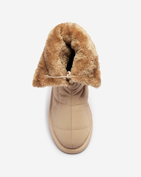 Світло-коричневі жіночі черевики а-ля снігоступи Amirfu- Взуття