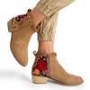 Світло-коричневі жіночі черевики з декоративною вишивкою Helnik - Взуття