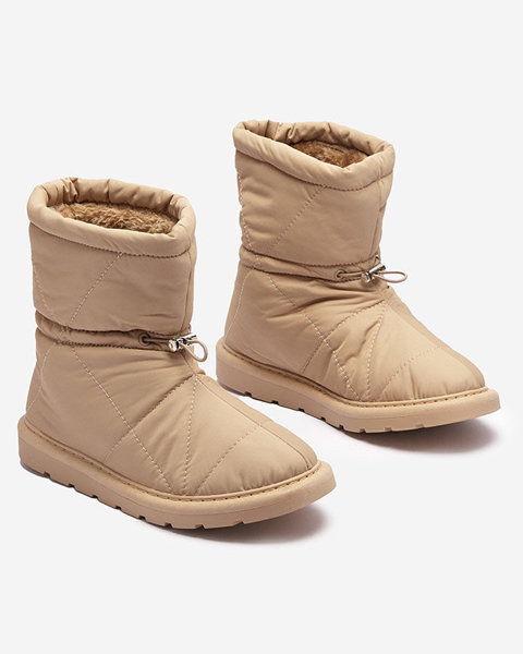 Світло-коричневі жіночі утеплені черевики а-ля снігоступи Kaliolen - Взуття