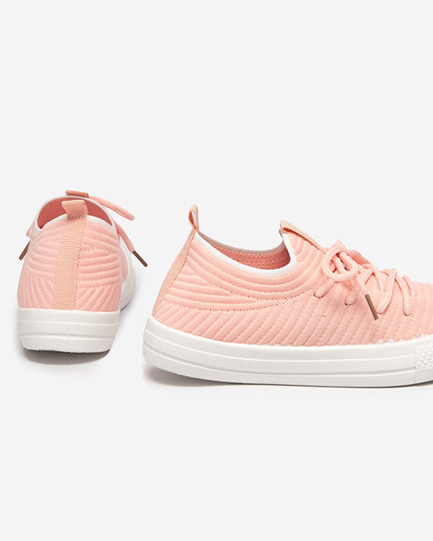 Світло-рожеві жіночі кросівки в рубчик Manfer- Shoes