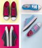 Світло-сині кросівки з рожевими шнурками Fips - Взуття 1