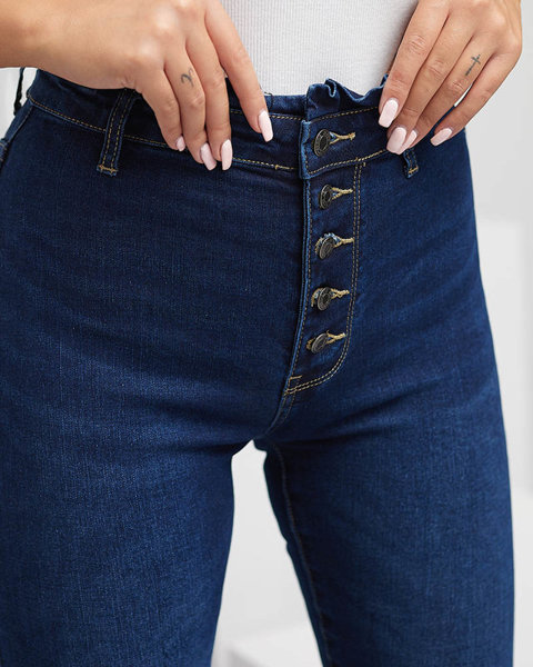 Темно-сині жіночі джинси