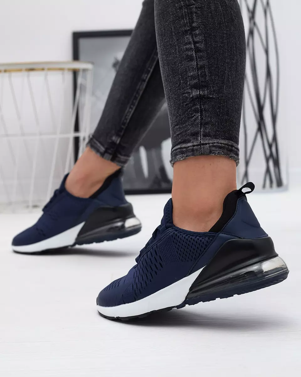 Темно-сині жіночі спортивні кросівки з чорною вставкою Neterika - Взуття