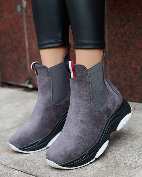 Темно-сірі жіночі утеплені черевики з екозамші Ducti-Footwear