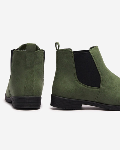 Темно-зелені жіночі черевики a'la sztyblety eko замша Ludoppio- Footwear