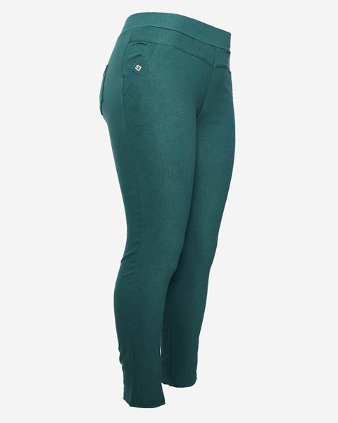 Темно-зелені жіночі лосини PLUS SIZE- Одяг
