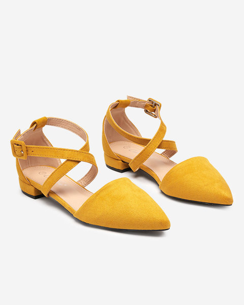 Туфлі жіночі на плоскому каблуці, гірчичний колір Qiumi - Взуття
