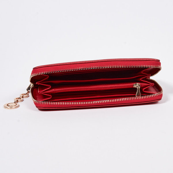 Великий червоний жіночий гаманець з парчі - Аксесуари