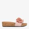 ВИХІД Світло-рожеві жіночі тапочки з квітами Bwakira - Взуття