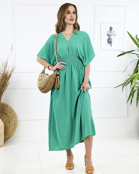 Зелена жіноча сукня міді PLUS SIZE- Одяг