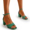 Зелені босоніжки на низьких підборах Melbu - Взуття 1