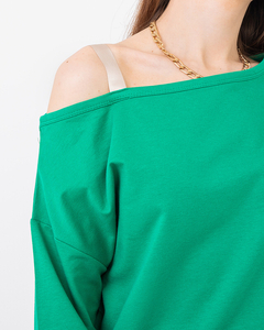 Зелений комплект блузка та спідниця