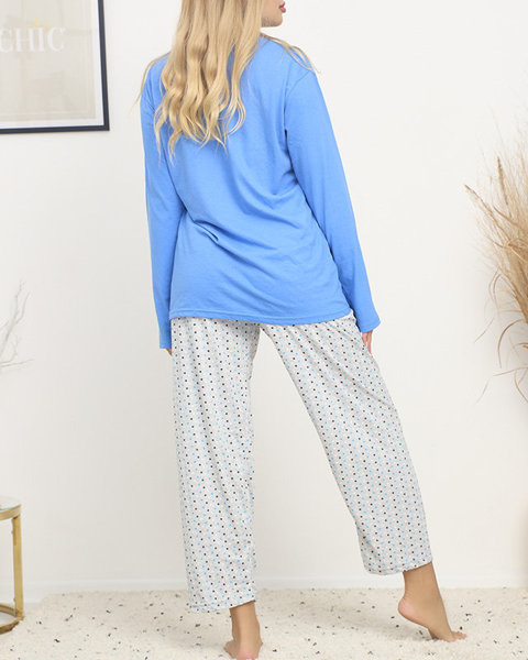Жіноча піжама з синім принтом PLUS SIZE - Одяг
