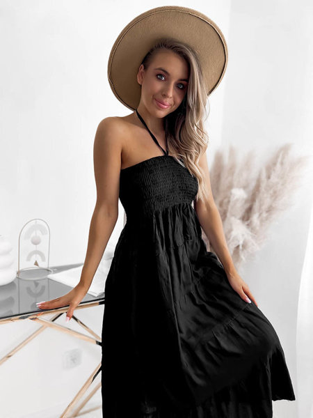 Жіноча сукня без бретелей чорного кольору PLUS SIZE - Одяг