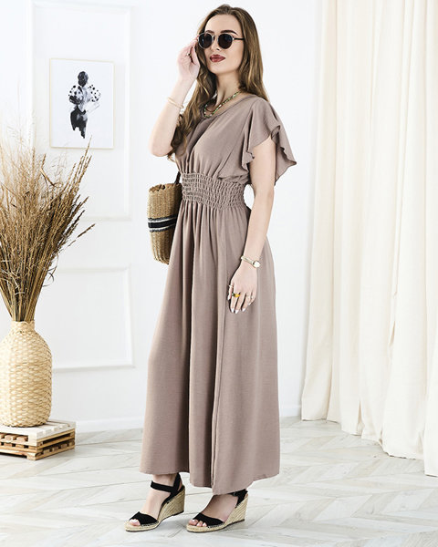 Жіноча сукня міді коричневого кольору - Одяг