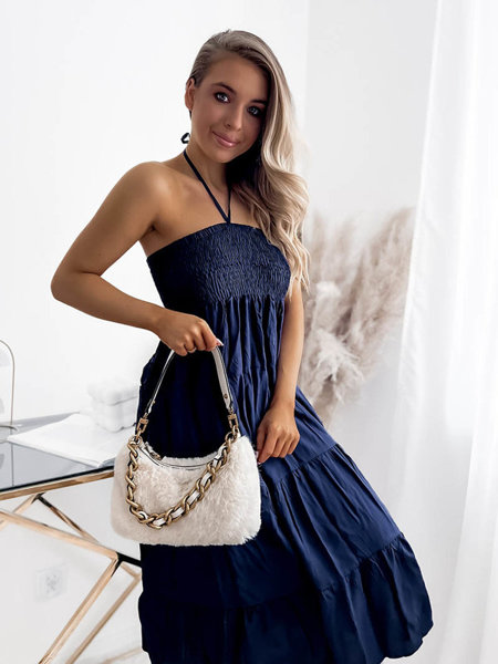 Жіноча сукня міді темно-синього кольору PLUS SIZE - Одяг