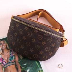 Жіноча сумка з принтом в коричневому кольорі