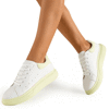 Жіноче біле спортивне взуття із зеленими вставками Gulio - Взуття