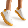 Жіноче біле спортивне взуття з гірчичними вставками Gulio - Взуття
