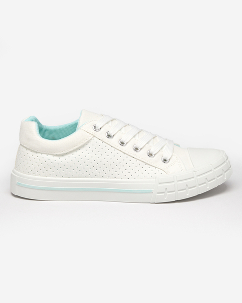 Жіночі білі кросівки з м'ятною смужкою Sols- Footwear