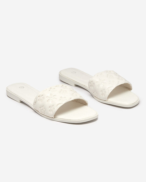 Жіночі білі тапочки з тисненням Mersyli. Взуття