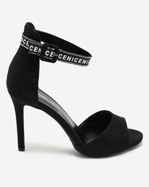 Жіночі босоніжки на високому каблуці чорного кольору Opassa - Взуття