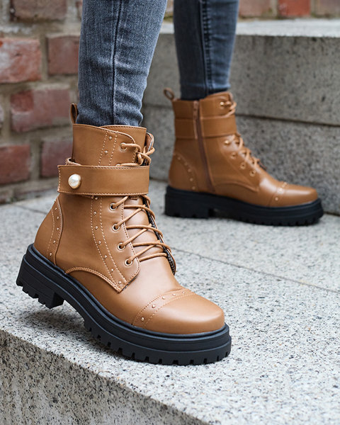 Жіночі черевики-ботфорти коричневого кольору Ecillo- Взуття